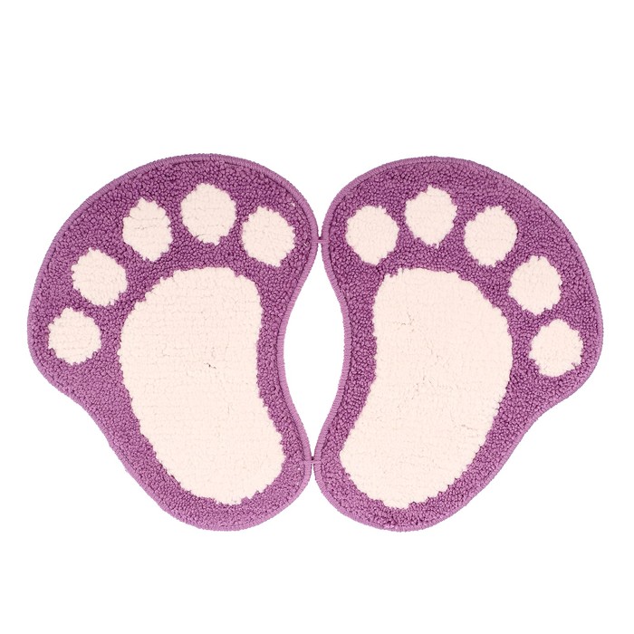 Коврик для ванной "Лапки" 40х60 см, цвет фиолетовый