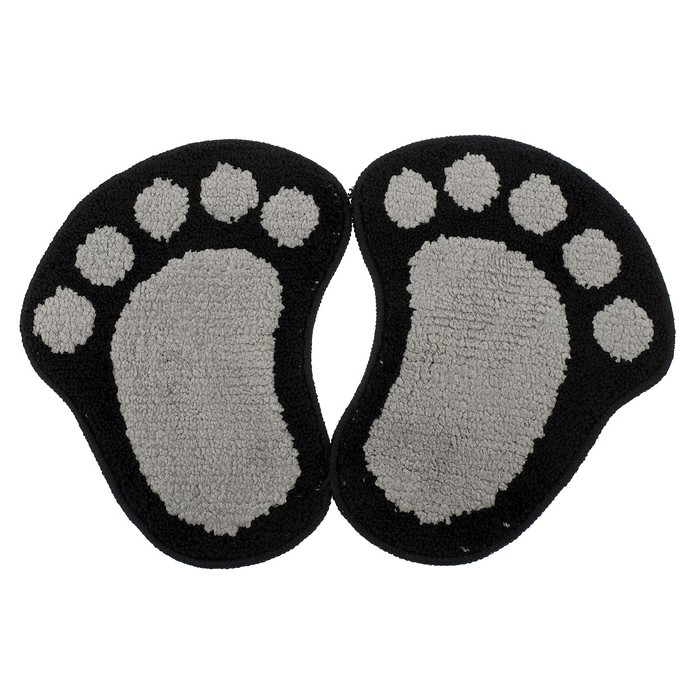 Коврик для ванной "Лапки" 40х60 см, цвет серый