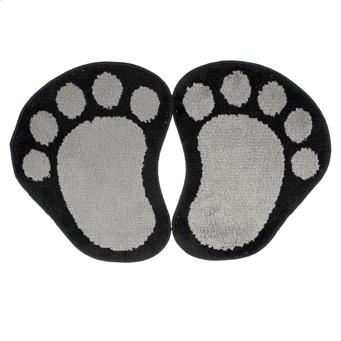 Коврик для ванной "Лапки" 50х80 см, цвет серый