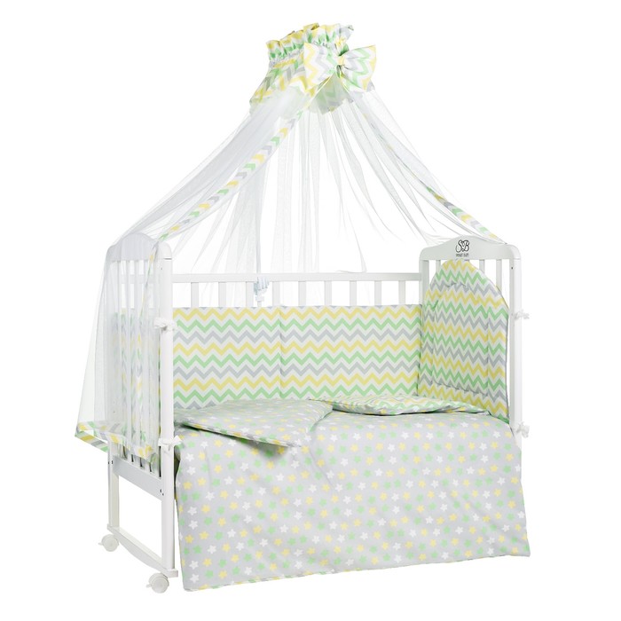Комплект в кроватку Stelle Giallo, 7 предметов, поплин, цвет жёлтый