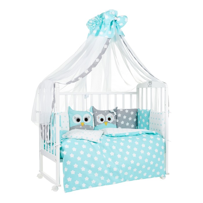 Комплект в кроватку Uccellino Turchese, 7 предметов, цвет мятный