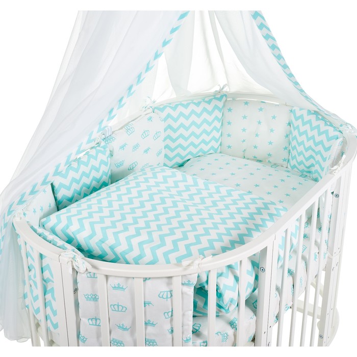 Комплект в кроватку Fata Turchese, 10 предметов, цвет мятный