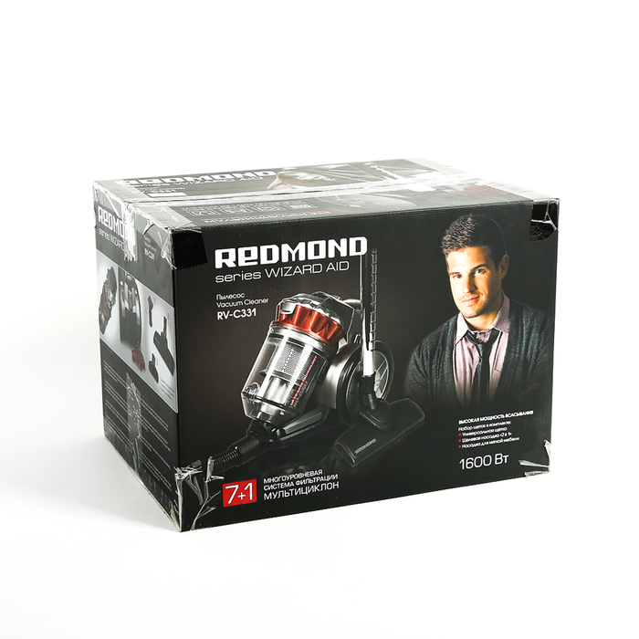 Пылесос Redmond RV-C331, 1600 Вт, мощность всасывания 320 Вт, 3 л, коричневый