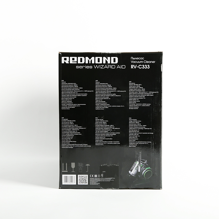 Пылесос Redmond RV-C333, 2200 Вт, мощность всасывания 380 Вт, 3 л, моющийся фильтр, зеленый