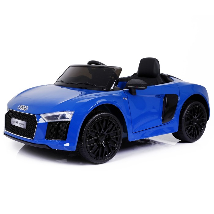 Электромобиль AUDI R8 Spyder, EVA колёса, кожаное сидение, цвет синий глянец