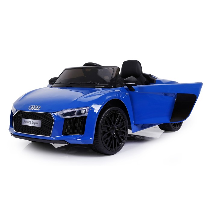 Электромобиль AUDI R8 Spyder, EVA колёса, кожаное сидение, цвет синий глянец