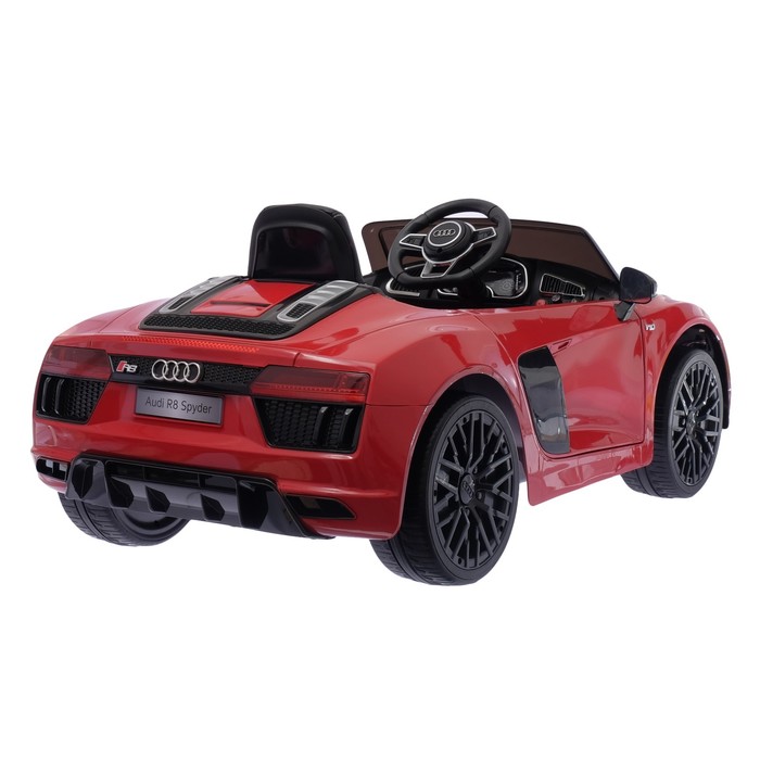 Электромобиль AUDI R8 Spyder, EVA колёса, кожаное сидение, цвет красный глянец