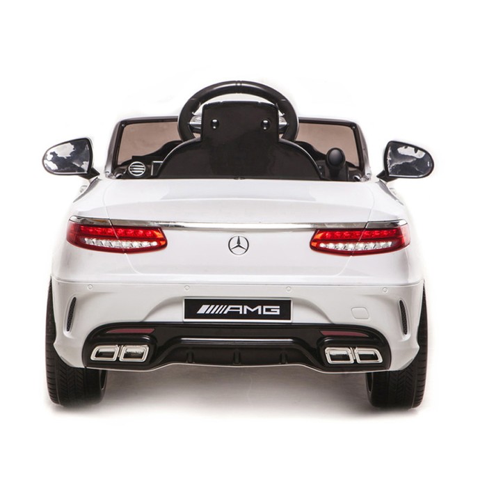 Электромобиль MERCEDES-BENZ S63 AMG, EVA колёса, кожаное сидение, цвет белый глянец