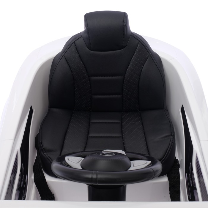 Электромобиль MERCEDES-BENZ S63 AMG, EVA колёса, кожаное сидение, цвет белый глянец