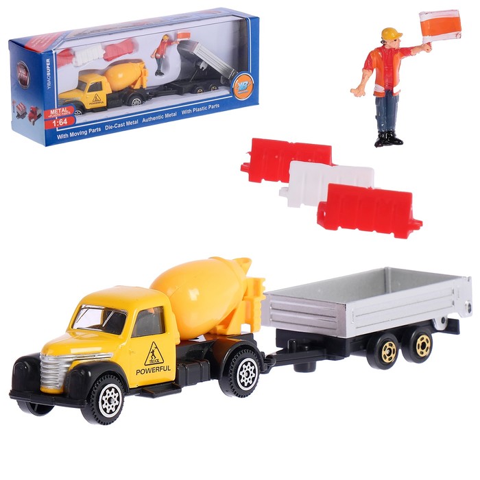 Машина металлическая "Городские службы", с аксессуарами, МИКС