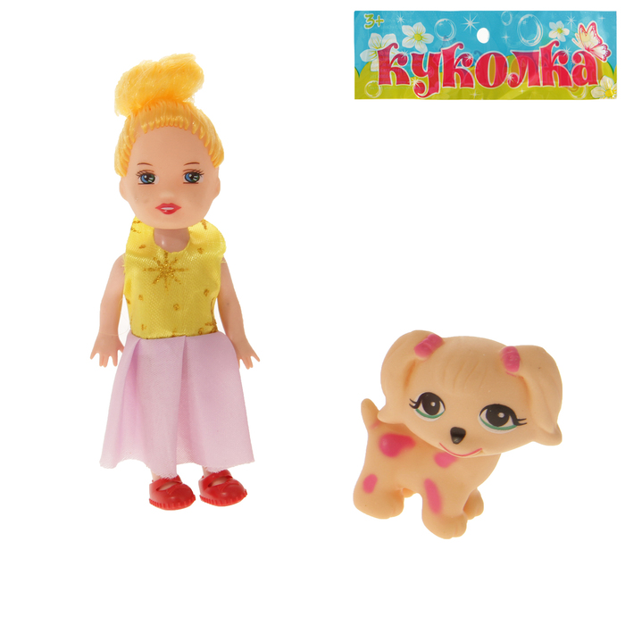 Кукла-малышка "Гретта" с собачкой, МИКС