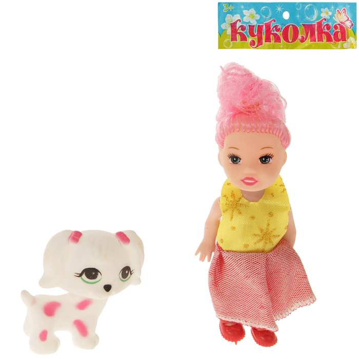 Кукла-малышка "Гретта" с собачкой, МИКС