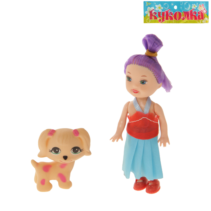 Кукла-малышка "Гретта" с собачкой, МИКС
