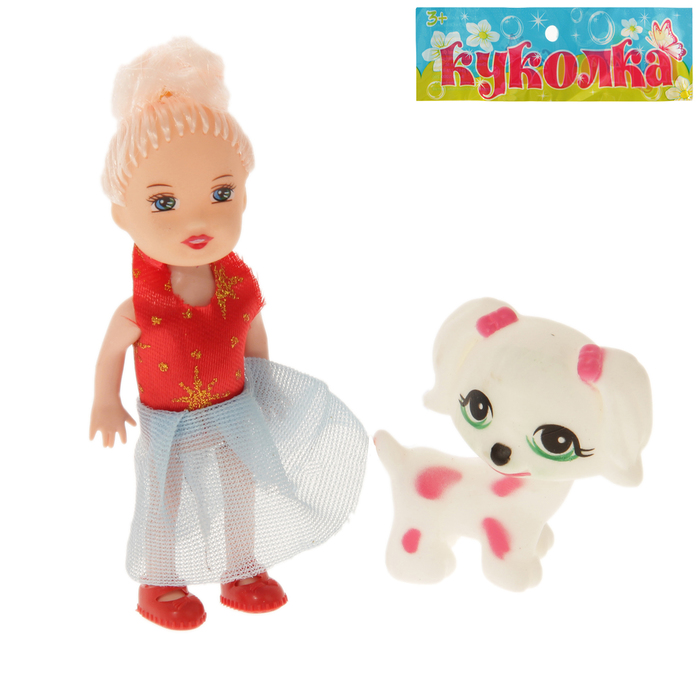 Кукла-малышка "Гретта" с собачкой, МИКС