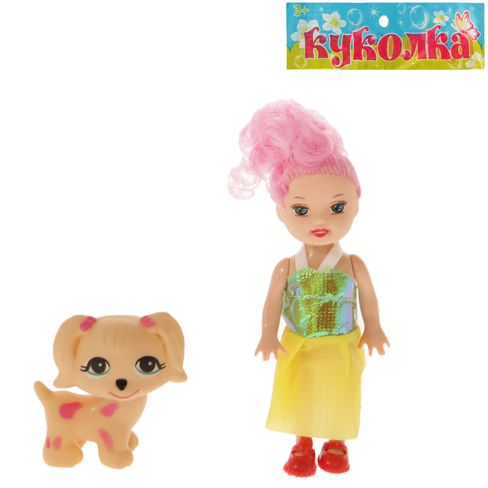Кукла-малышка "Гретта" с собачкой, МИКС