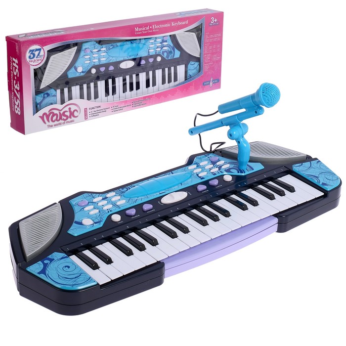 Синтезатор «Детский» с микрофоном, 37 клавиш, функция записи и воспроизведения