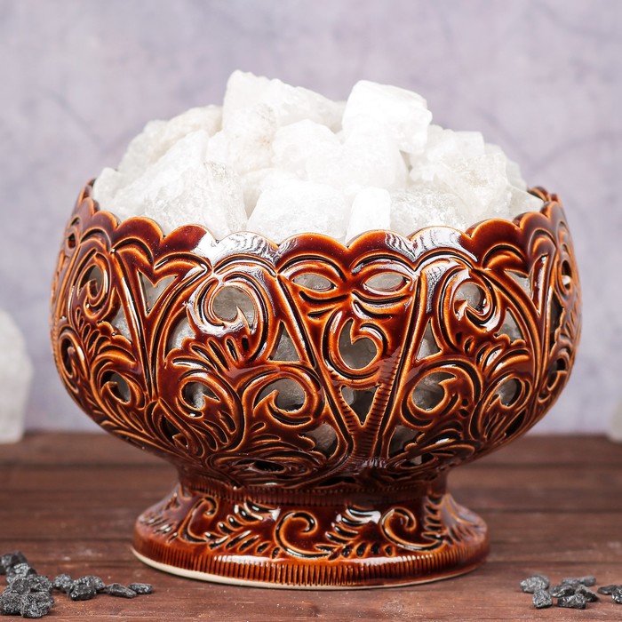 Соляной светильник "Лилия" большая керамика 21 х 21 см