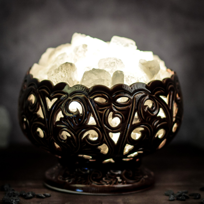 Соляной светильник "Лилия" большая керамика 21 х 21 см