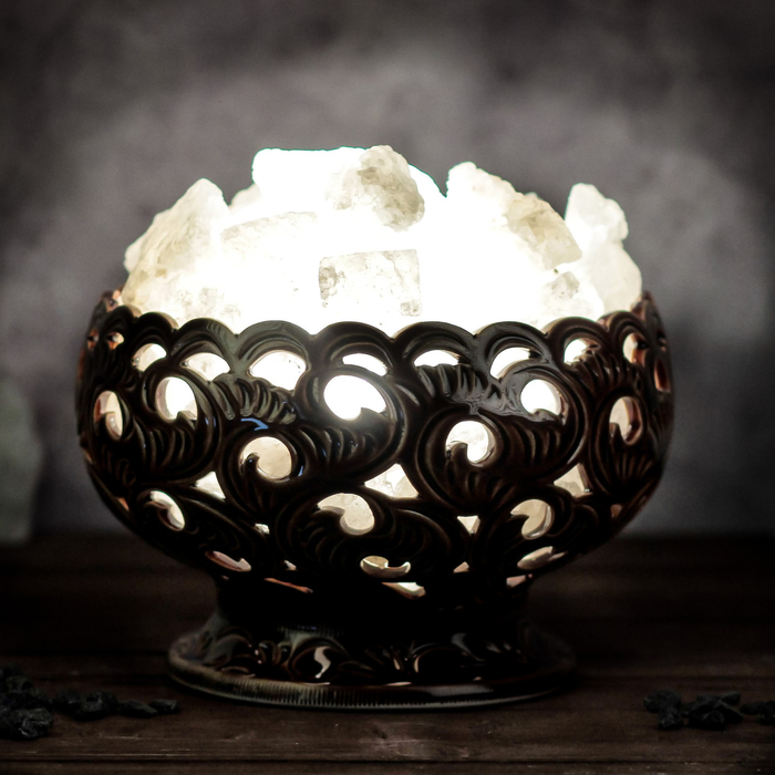 Соляной светильник "Лилия" средняя, керамика, 19 х 19 см