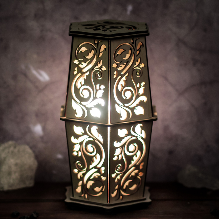 Соляной светильник "Узор", деревянный декор, 25 х 15 см