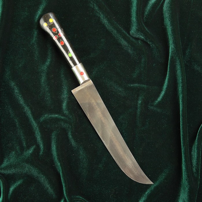 Нож Пчак Шархон, рукоять из эбонита и пластика, гарда из мельхиора