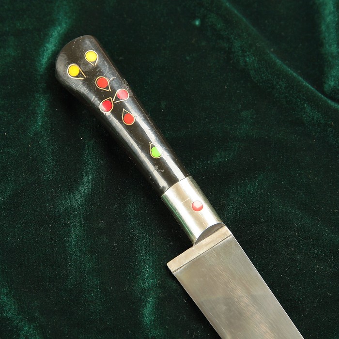 Нож Пчак Шархон, рукоять из эбонита и пластика, гарда из мельхиора