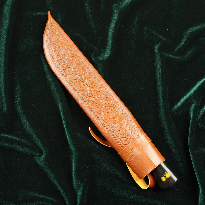 Нож Пчак Шархон, рукоять из эбонита и пластика, гарда из мельхиора