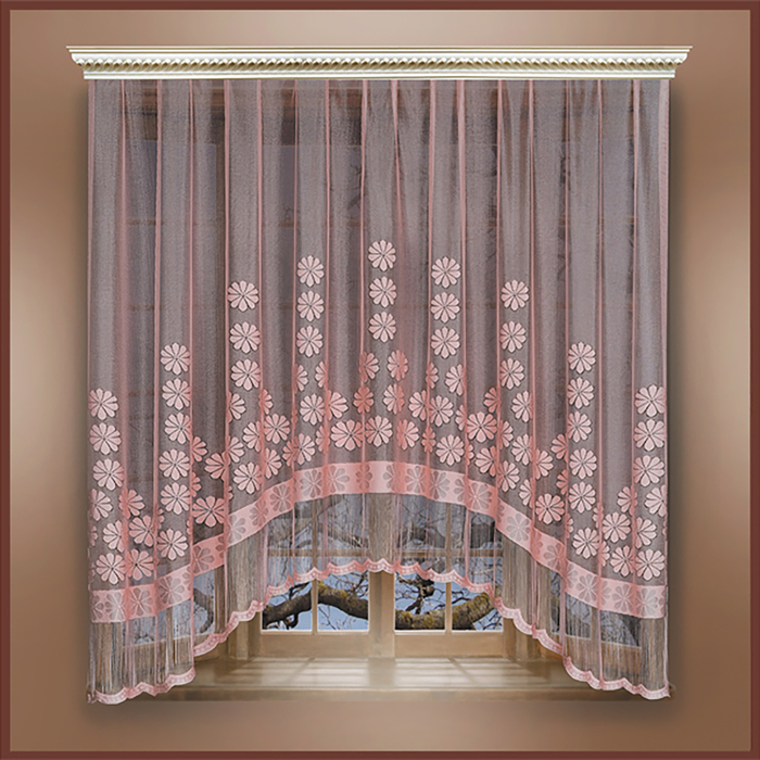 Штора тюль на шторной ленте 255х175 см, цв.белый, 100% п/э арт.р.Е901