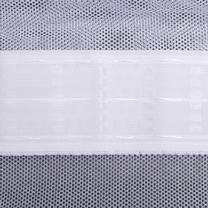 Штора тюль на шторной ленте 255х175 см, цв.белый, 100% п/э арт.р.Е901