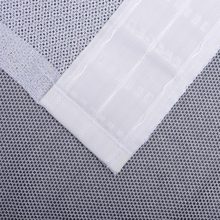 Штора тюль на шторной ленте 255х175 см, цв.белый, 100% п/э арт.р.Е901