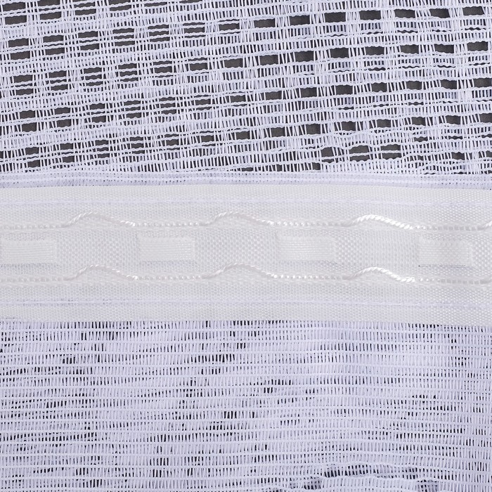 Штора тюль на шторной ленте 215х160 см, цв.белый, 100% п/э арт.р.М353