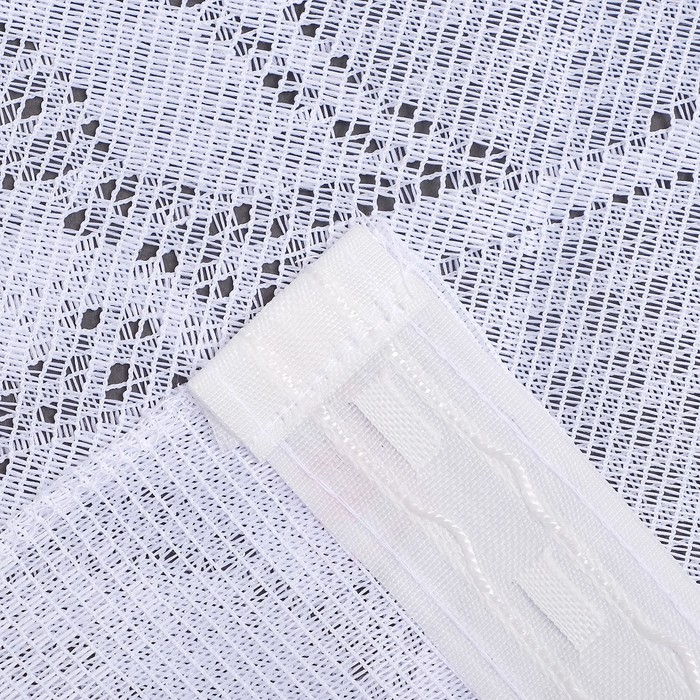 Штора тюль на шторной ленте 215х160 см, цв.белый, 100% п/э арт.р.М353