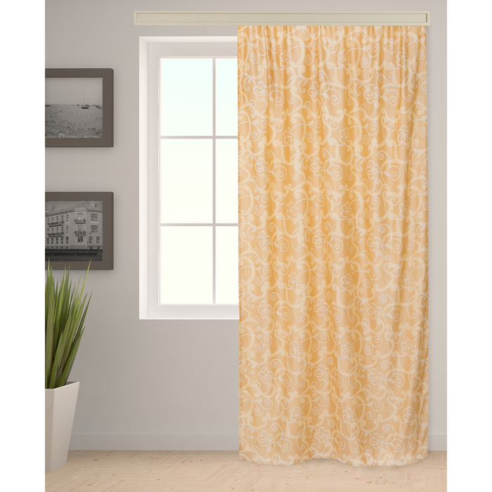 Штора портьерная "Этель" 200х270 см Возрождение бежевый (вид 1),100% п/э