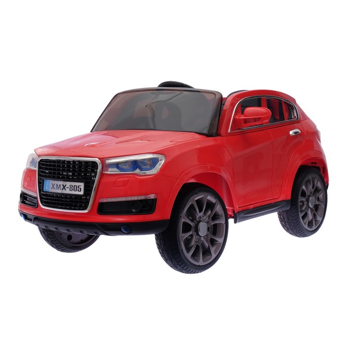 Электромобиль "Кроссовер", 2 мотора, EVA колеса, кожаное сидение, цвет красный