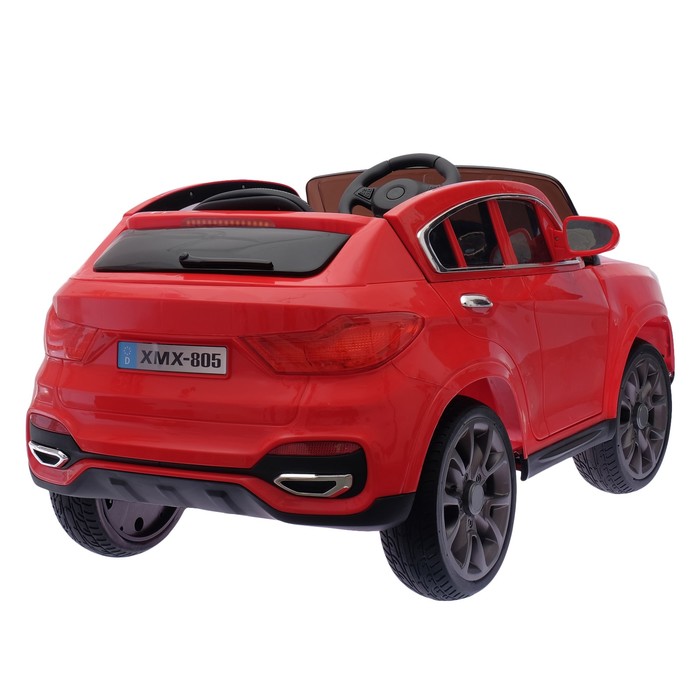 Электромобиль "Кроссовер", 2 мотора, EVA колеса, кожаное сидение, цвет красный