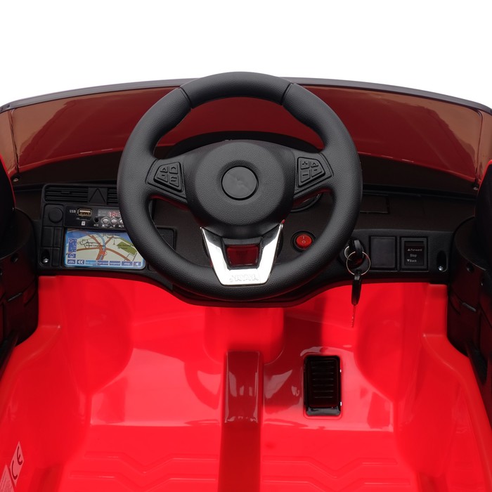 Электромобиль "Кроссовер", 2 мотора, EVA колеса, кожаное сидение, цвет красный