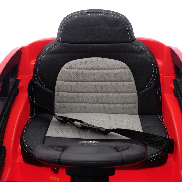 Электромобиль "Кроссовер", 2 мотора, EVA колеса, кожаное сидение, цвет красный