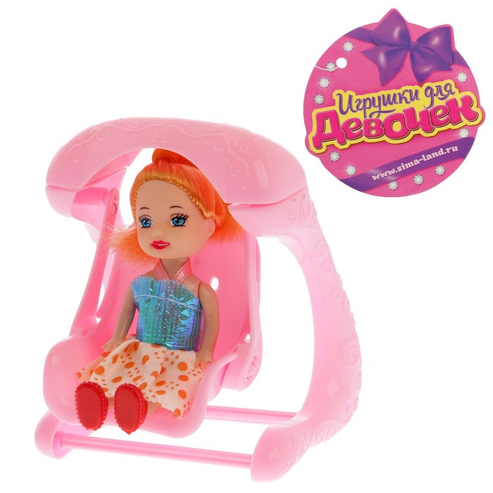Кукла-малышка "Валюша" с качелькой, МИКС