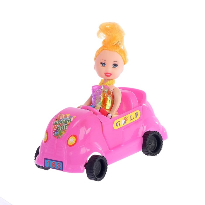 Кукла-малышка "Викуля" с машинкой, МИКС