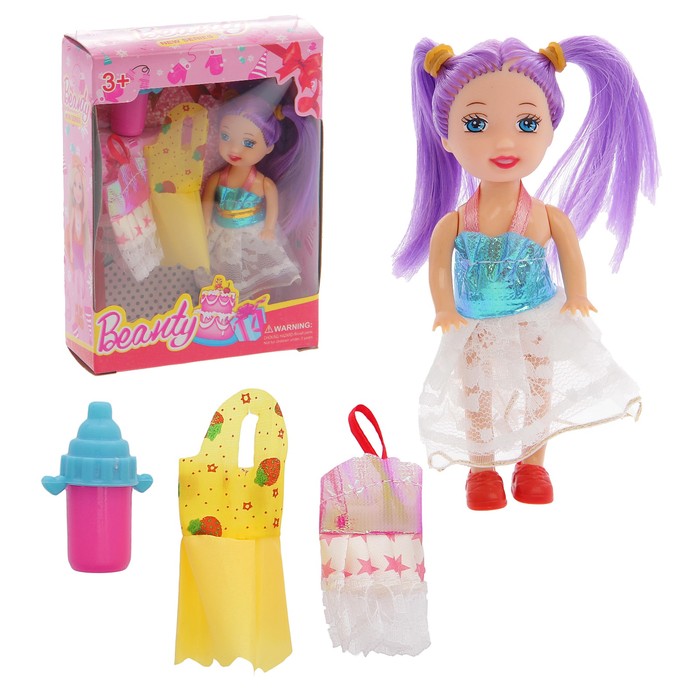 Кукла-малышка "Сара" в платье с аксессуарами, МИКС