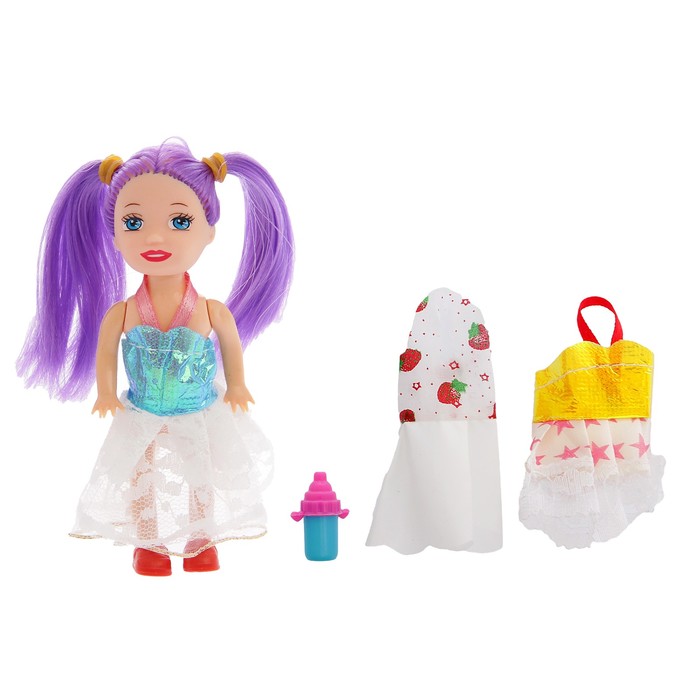 Кукла-малышка "Сара" в платье с аксессуарами, МИКС