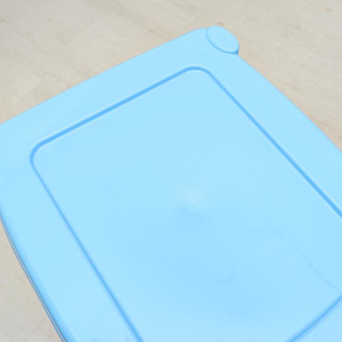 Комод 4 секции "Ажур", цвет белый/голубой