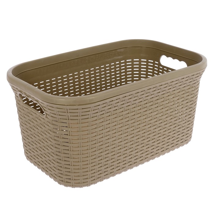 Корзина для белья прямоугольная 32 л "Роттанг", цвет капучино