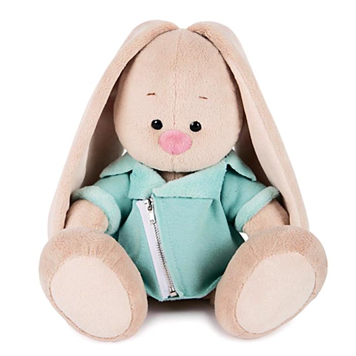 Мягкая игрушка "Зайка Ми" в голубой меховой курточке, 18 см