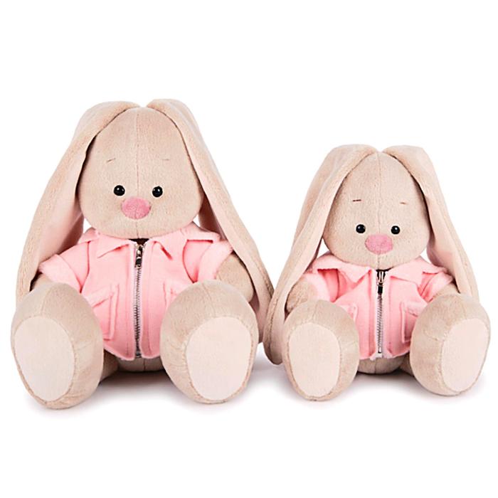 Мягкая игрушка "Зайка Ми" в розовой меховой курточке, 18 см