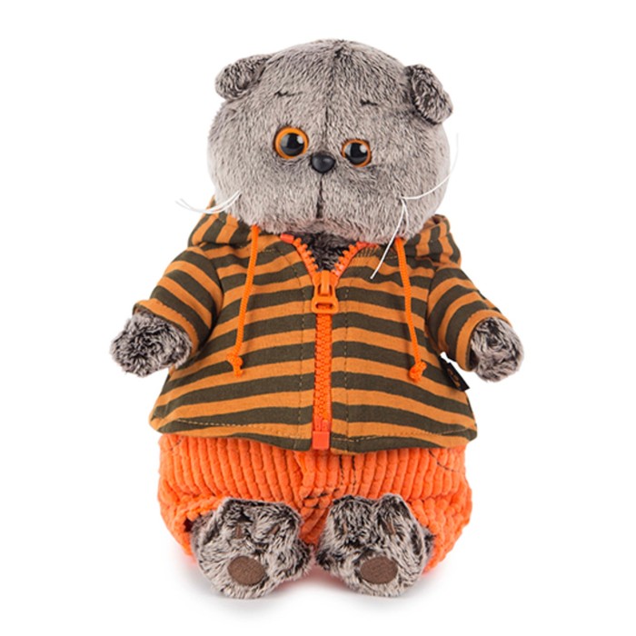 Мягкая игрушка "Басик" в штанах и полосатой кофте, 25 см