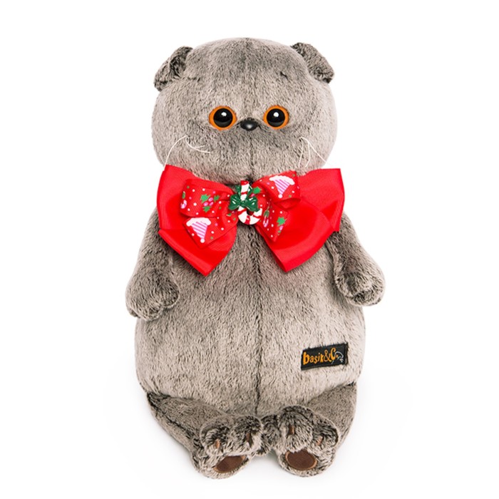 Мягкая игрушка "Басик" в новогоднем банте, 30 см