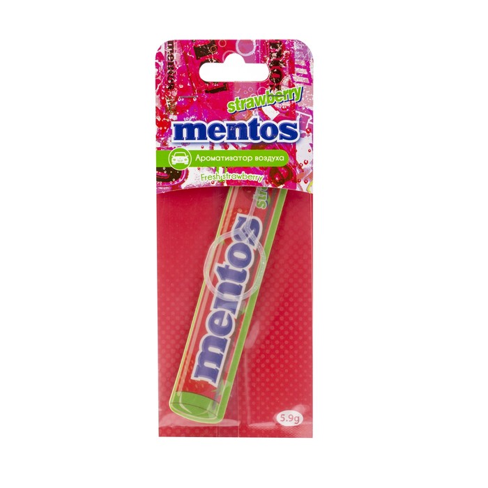 Ароматизатор воздуха MENTOS Клубника, подвесной, двойная пропитка