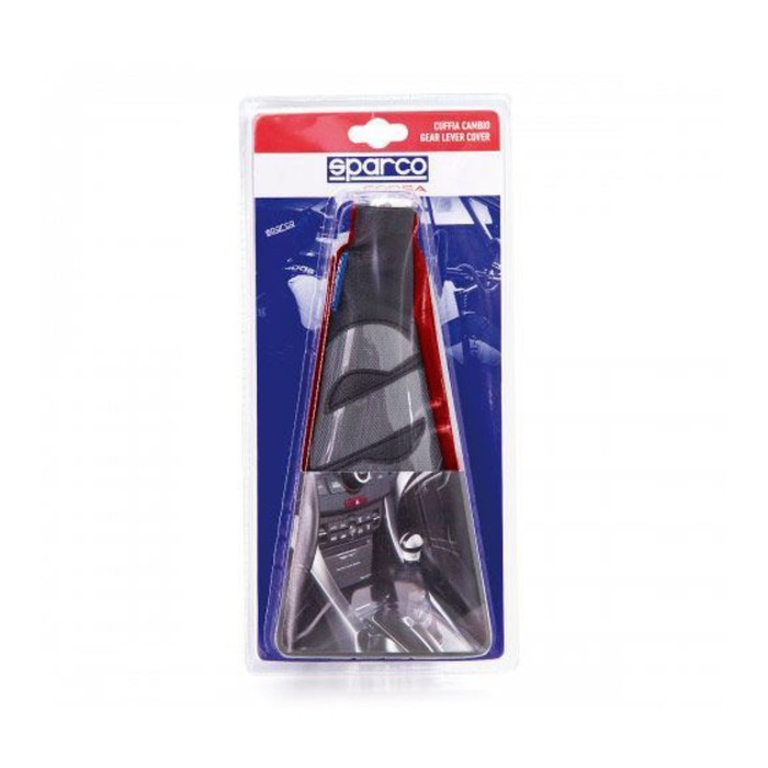 Чехол на рычаг механической КПП SPARCO, универсальный, чёрный/красный