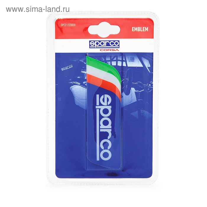 Эмблема с логотипом SPARCO, клеится на кузов, итальянский флаг, синий